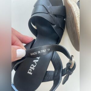 Prada, Black Shoes with Comfortable Fit and Stylish Design, Size 9